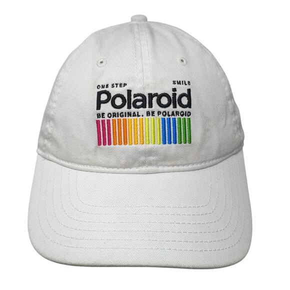 Polaroid Slideback Hat White One Size Adjustable Embroidered MAD Engine - Picture 1 of 9